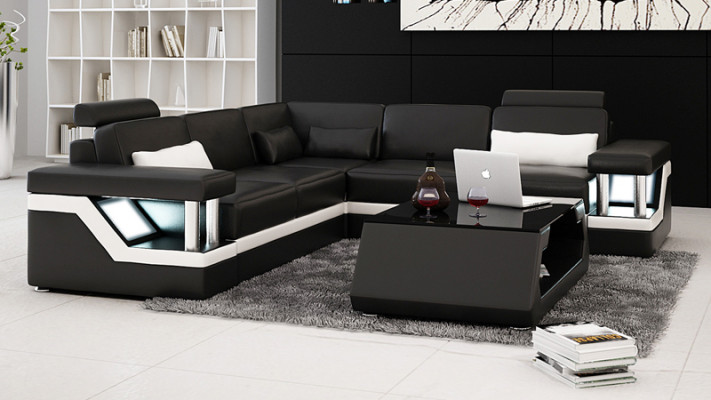 Leather sofa couch living landscape corner modern decor corner sofa design suite