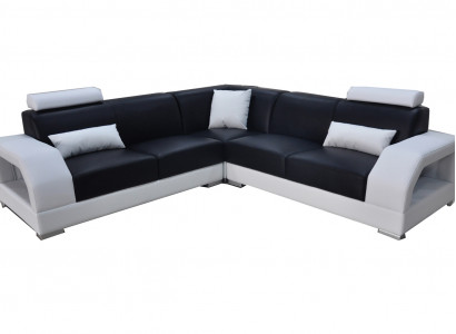 XXL Couch Corner Sofa Leather Living Landscape Suite Design Modern Sofa L-Shape G8001B