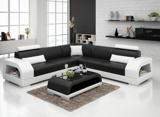 XXL Couch Corner Sofa Leather Living Landscape Suite Design Modern Sofa L-Shape G8001B
