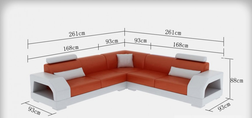 XXL Couch Corner Sofa Leather Living Landscape Suite Design Modern Sofa L-Shape G8001B