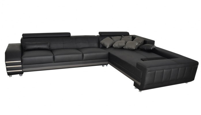 Corner leather sofa couch upholstery seating set living landscape design XXL