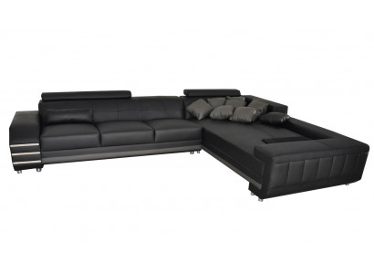 Corner leather sofa couch upholstery seating set living landscape design XXL