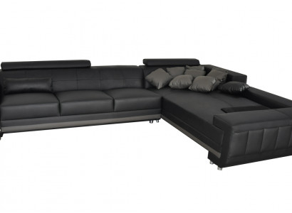 Corner leather sofa couch upholstery seating set living landscape design XXL