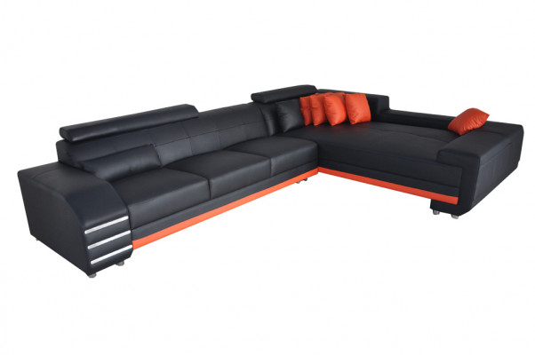 Corner leather sofa couch upholstery seating set living landscape design XXL