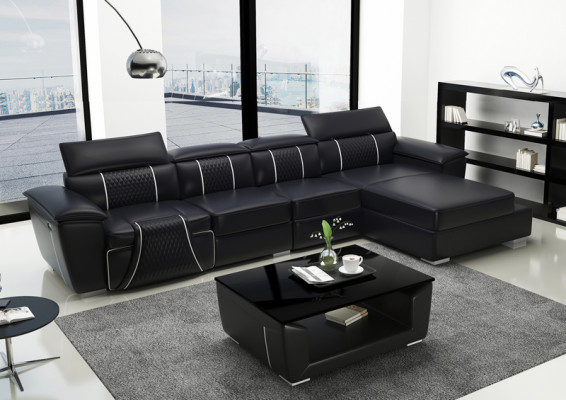 Leather sofa couch upholstery designer sofa leather sofas sofa L-shape sofa G8048C black