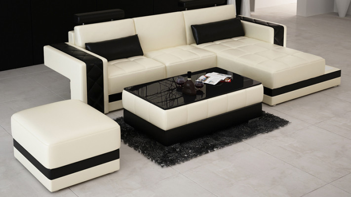 Leather sofa couch living landscape corner sofa corner decor suite design modern