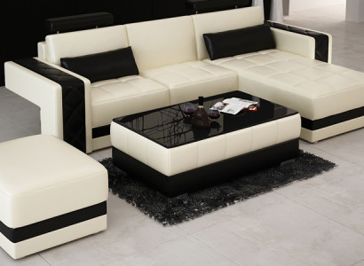 Leather sofa couch living landscape corner sofa corner decor suite design modern