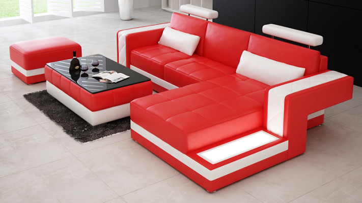 Leather sofa couch living landscape corner sofa corner decor suite design modern