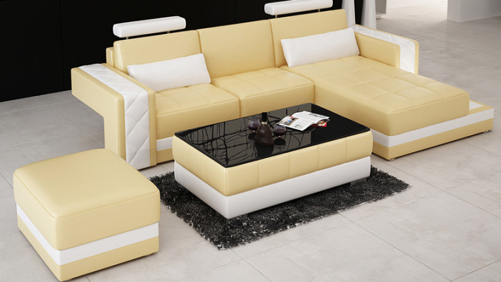 Leather sofa couch living landscape corner sofa corner decor suite design modern