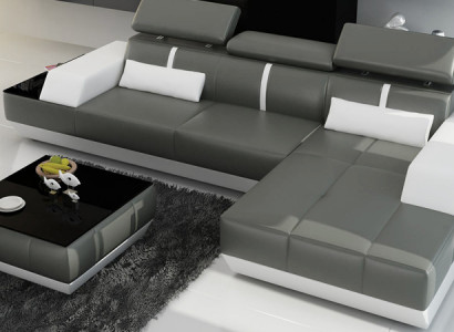 Modern leather sofa couch design living area corner sofa suite decor