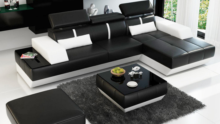 Modern leather sofa couch design living area corner sofa suite decor