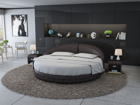 Round bed, designer bed, upholstered bed, designer bed, upholstered, round, XXL, luxury, king size.