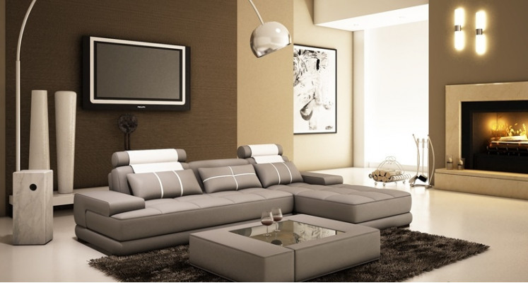Corner sofa upholstered couch sofa living landscape corner seating set leather textile Paris