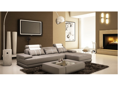 Corner sofa upholstered couch sofa living landscape corner seating set leather textile Paris