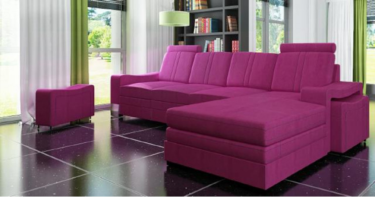 Sectional sofa fabric textile leather upholstery sofas couch set living landscape FRANCO L