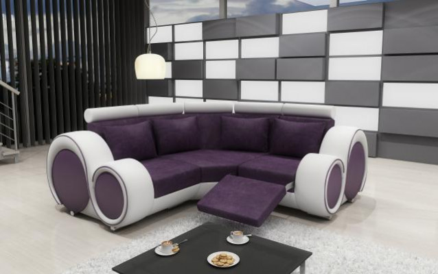 Corner leather textile fabric couch sofa set living landscape upholstery corner new LMII