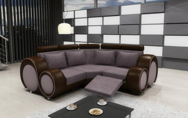 Corner leather textile fabric couch sofa set living landscape upholstery corner new LMII