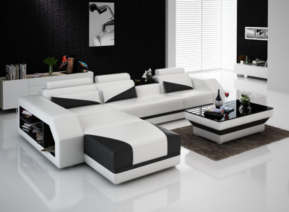 Leather Sofa Couch Living Landscape Corner Sofa Corner Set Design Modern Sofa G8018B