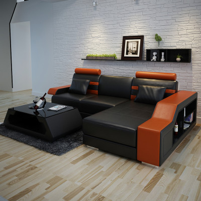 Leather Sofa Couch Living Landscape Corner Sofa Corner Set Design Modern Sofa L6016E