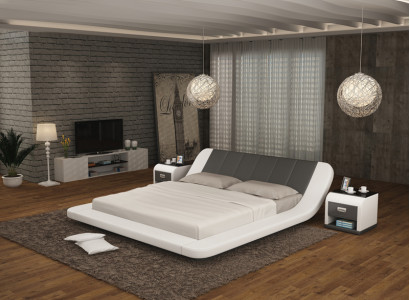 Leather bed with USB, upholstered beds luxury double marriage 140/160/180 LB8826