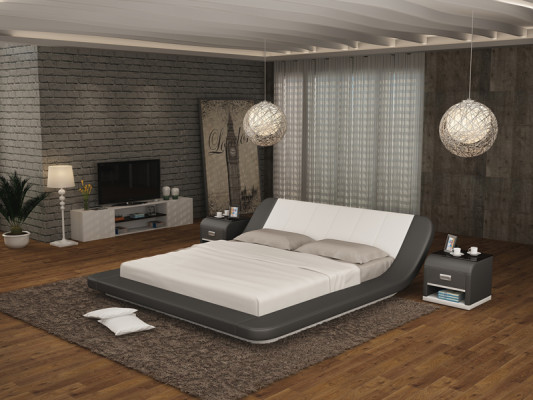 Leather bed with USB, upholstered beds luxury double marriage 140/160/180 LB8826