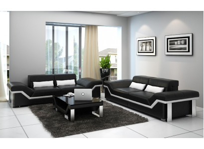 Leather sofa, sofa, couch, living landscape, 3+3 suite, modern design sofas, new