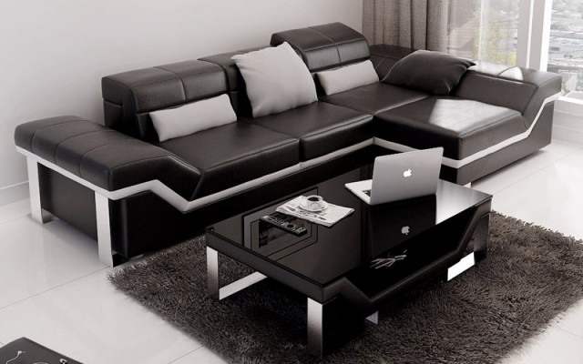 Leather sofa, sofa, couch, living area, corner sofa set, decor, modern design