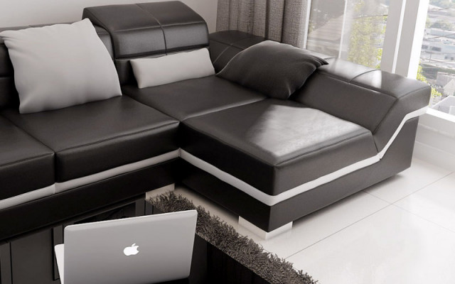 Leather sofa, sofa, couch, living area, corner sofa set, decor, modern design