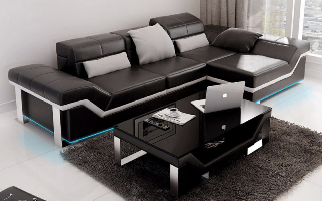 Leather sofa, sofa, couch, living area, corner sofa set, decor, modern design