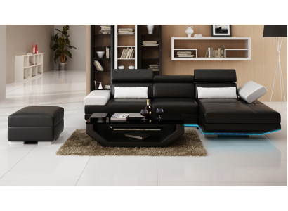 Leather sofa L-shape couch living landscape decor corner sofa suite modern design