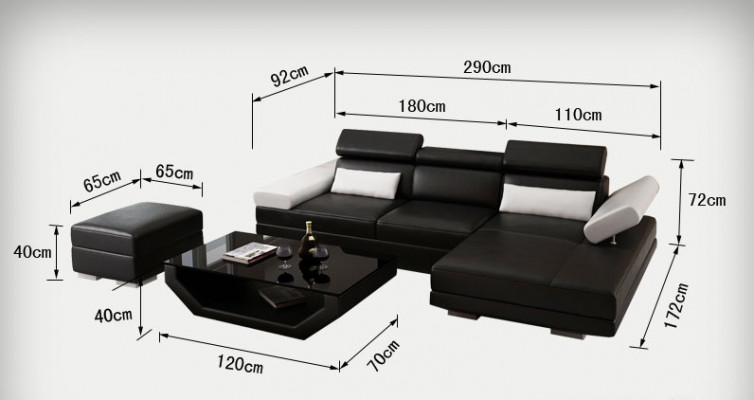 Leather sofa L-shape couch living landscape decor corner sofa suite modern design