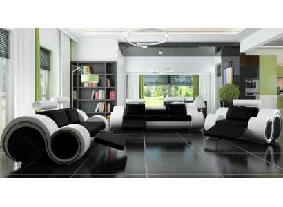 Upholstered sofa leather couches 3-seater living area new immediately