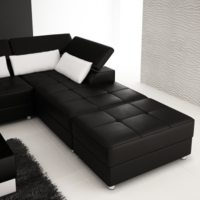 Leather sofa couch, living landscape sectional, corner sofa, corner suite, design modern sofa F3018