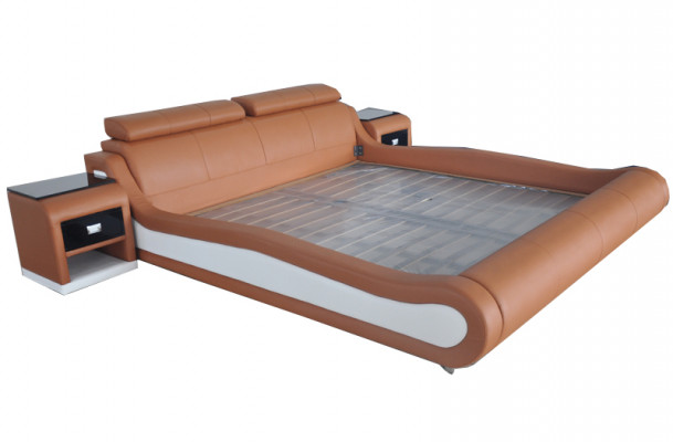 Luxury bed with USB upholstered double beds leather 140/160/180/200 LB8825