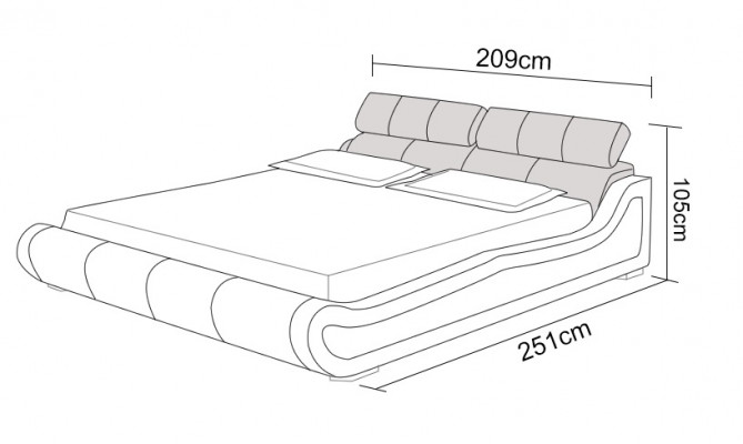 Luxury leather bed with USB upholstered double modern marital bed 140/160/180 cm