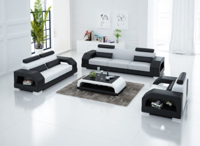 Leather sofa couch living area 3+2+1 seater suite design modern sofa G8001D