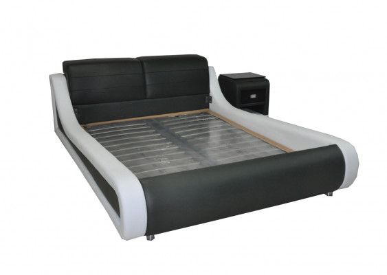 Double Luxury Leather Bed + USB Upholstered Beds Multifunction LB8831
