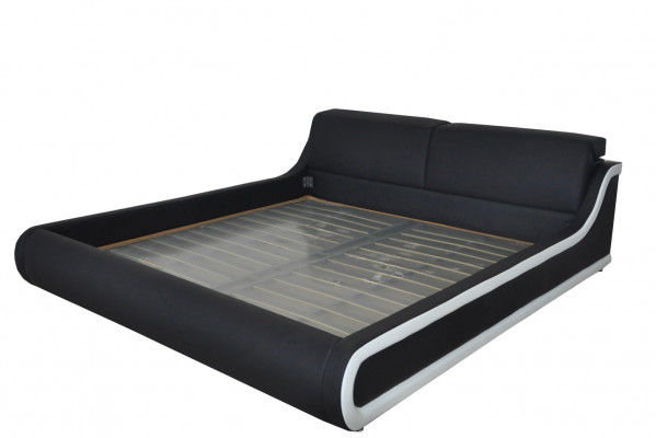 Double luxury leather bed + USB upholstered bed multifunction LB8835