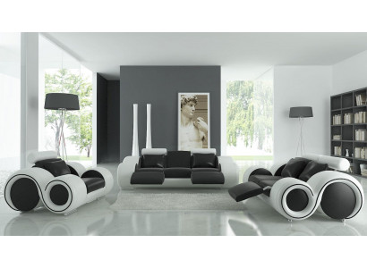 Leather Sofa Couch Living Room Set 3+2+1 Seater Suite Design Modern Sofa A1163D