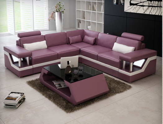 XXL leather sofa with USB upholstery living landscape corner couch leather corner sofa HAMBURG II
