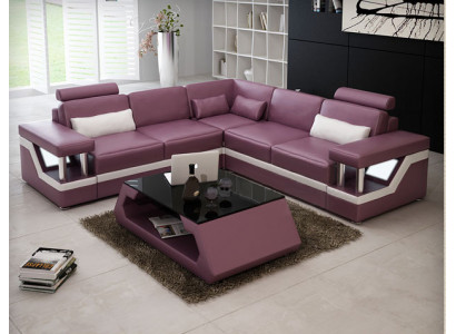 XXL leather sofa with USB upholstery living landscape corner couch leather corner sofa HAMBURG II