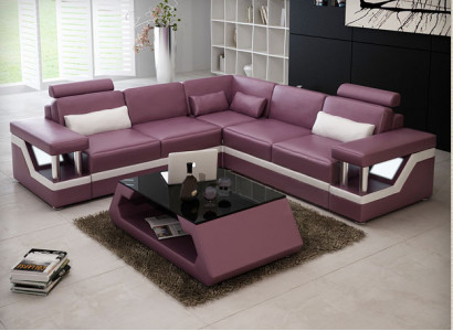 XXL leather sofa with USB upholstery living landscape corner couch leather corner sofa HAMBURG II