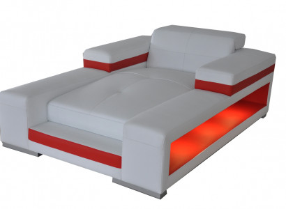 Modern leather comfort recliner chaise longue with USB
