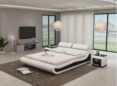 Luxury Leather Bed Design Upholstered Double Beds Modern Marriage 140/160/180 cm