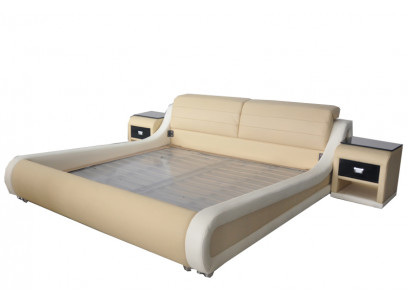 Double Luxury Design Leather Bed Hotel Upholstered Beds Modern Multifunction
