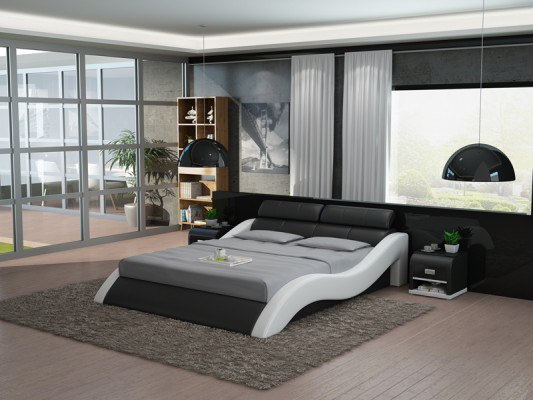Leather bed design padded beds luxury double marriage 140/160/180 LB8828