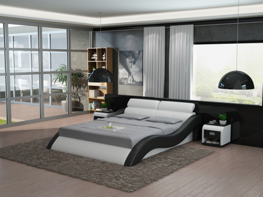 Leather bed design padded beds luxury double marriage 140/160/180 LB8828