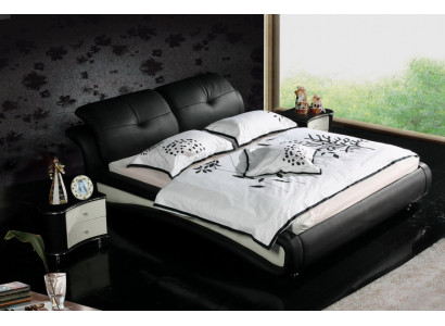Double bed with USB, leather designer marital bed frame 1206