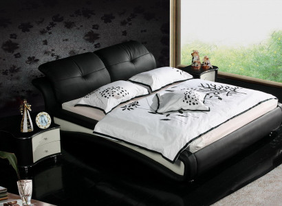 Double bed with USB, leather designer marital bed frame 1206