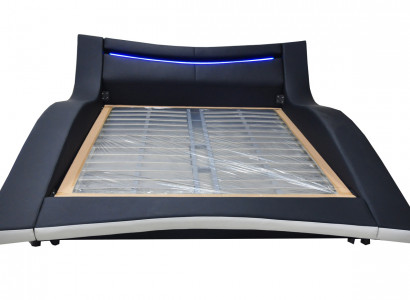 Luxury design leather double hotel bed padded couple modern bed frame new